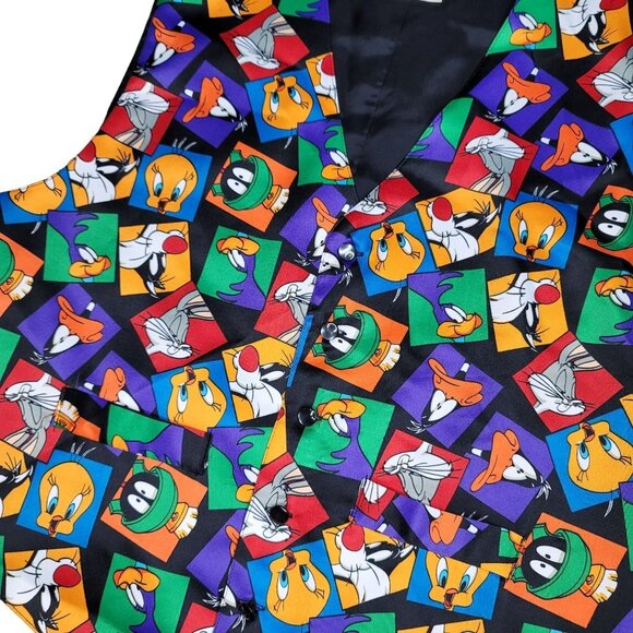 Looney Tunes Men's Cartoon Character Vest  Sz S/M twenty Sylvester roadrunner - Picture 4 of 4